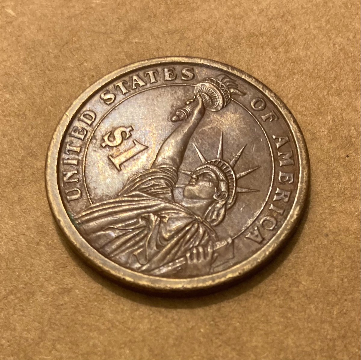 Gold-Dollar-Error?-Missing-Magn.-Layer?-Improperly-Annealed-Planchet?